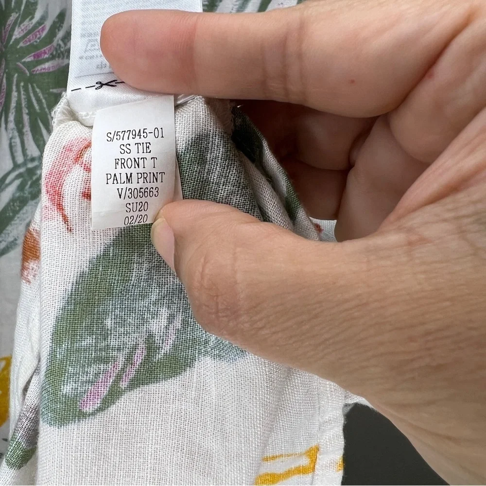 GAP Floral Print Linen Blouse Top Large - Picture 4 of 6